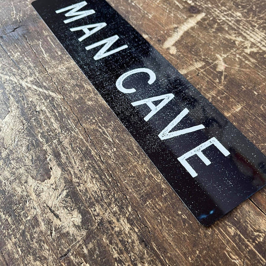 Man Cave Black Door Metal Sign Plaque