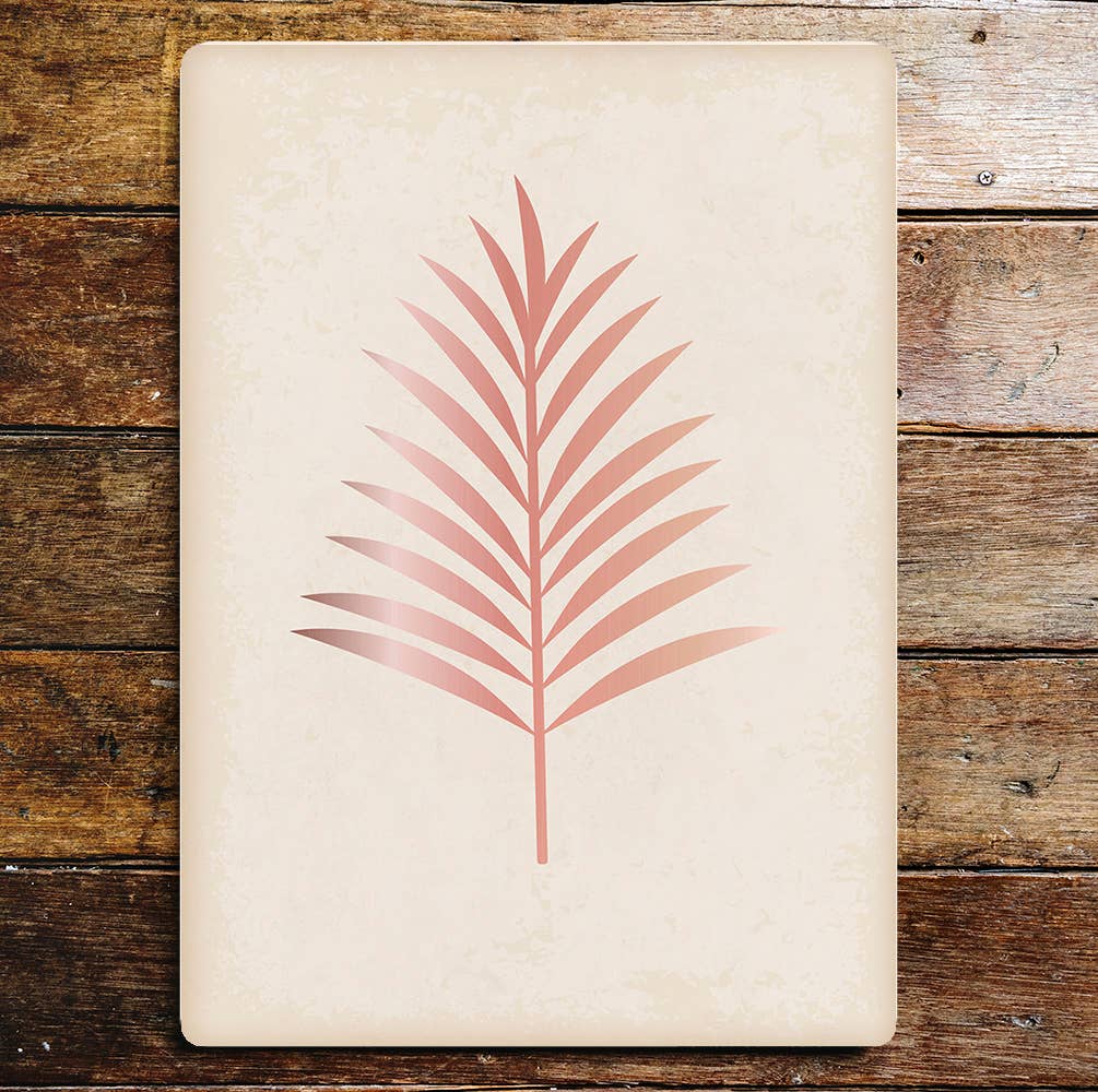 Pink leaf nature art Metal Sign Plaque