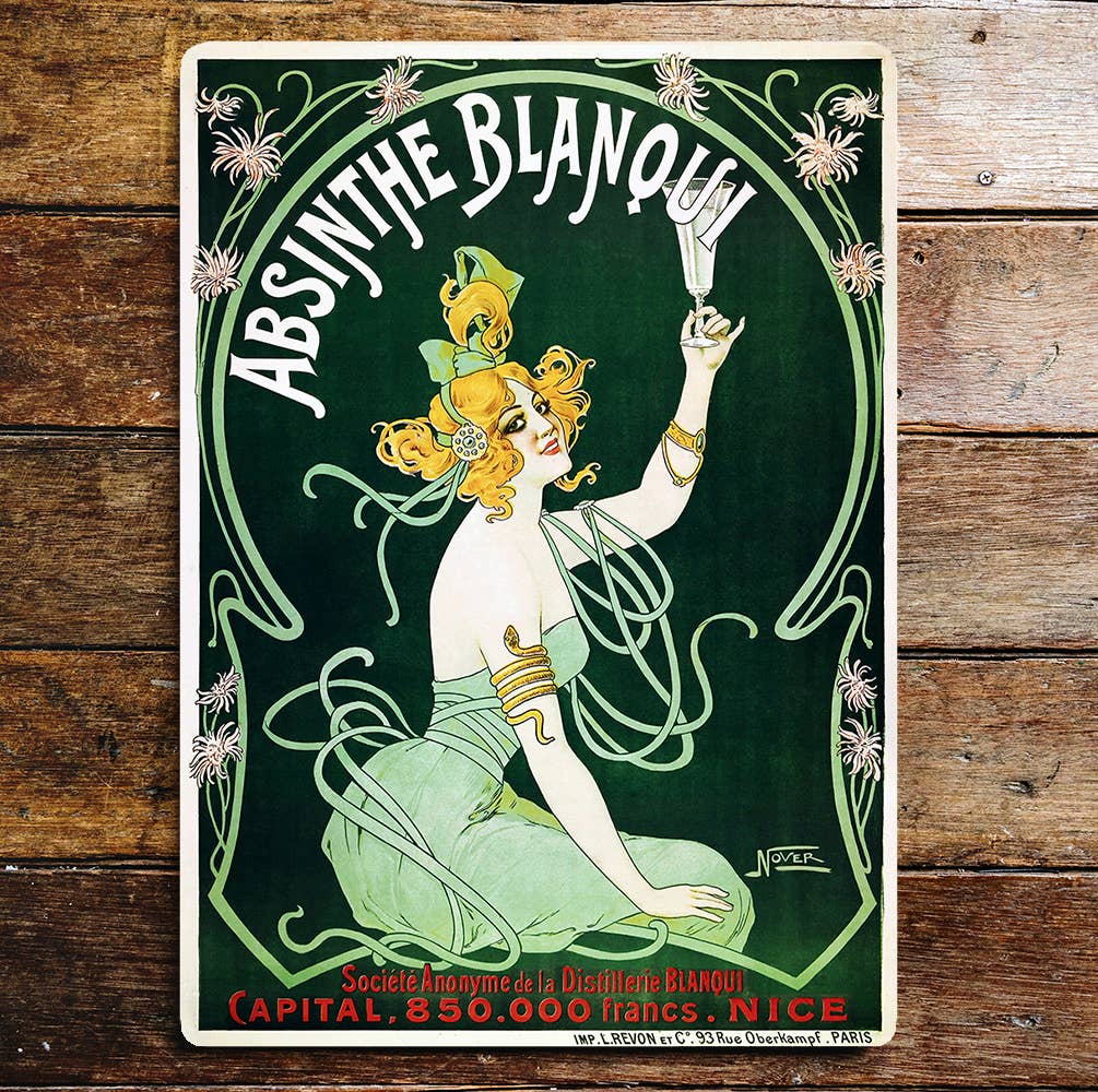 Vintage French Nouveau Absinthe Liquor | Metal Sign Plaque