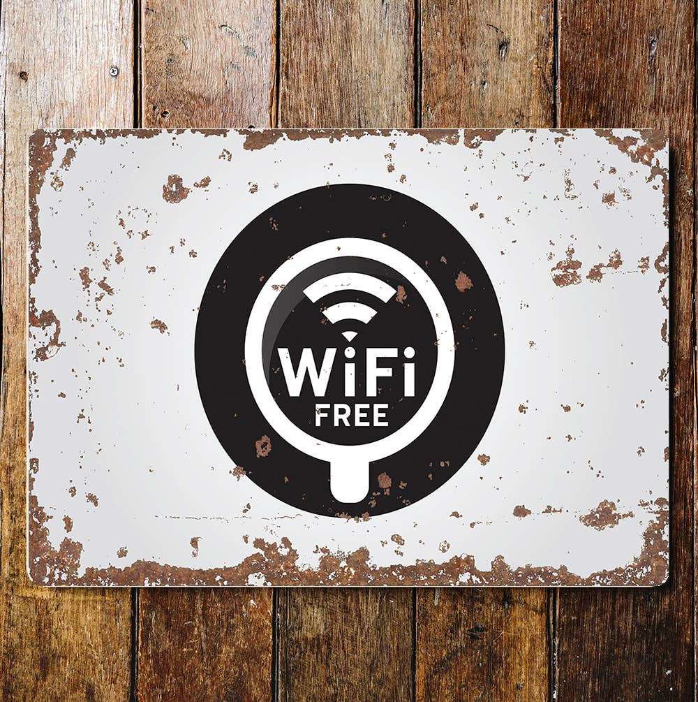Free WIFI cafe bar | Metal Sign plaque