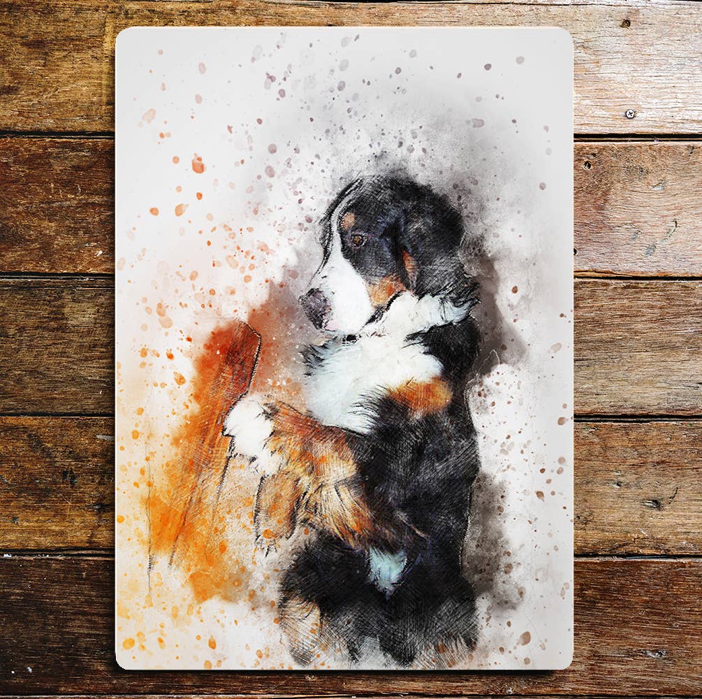 Bernese Mountain Dog Drawing | Metal Sign Plaque (Copy)