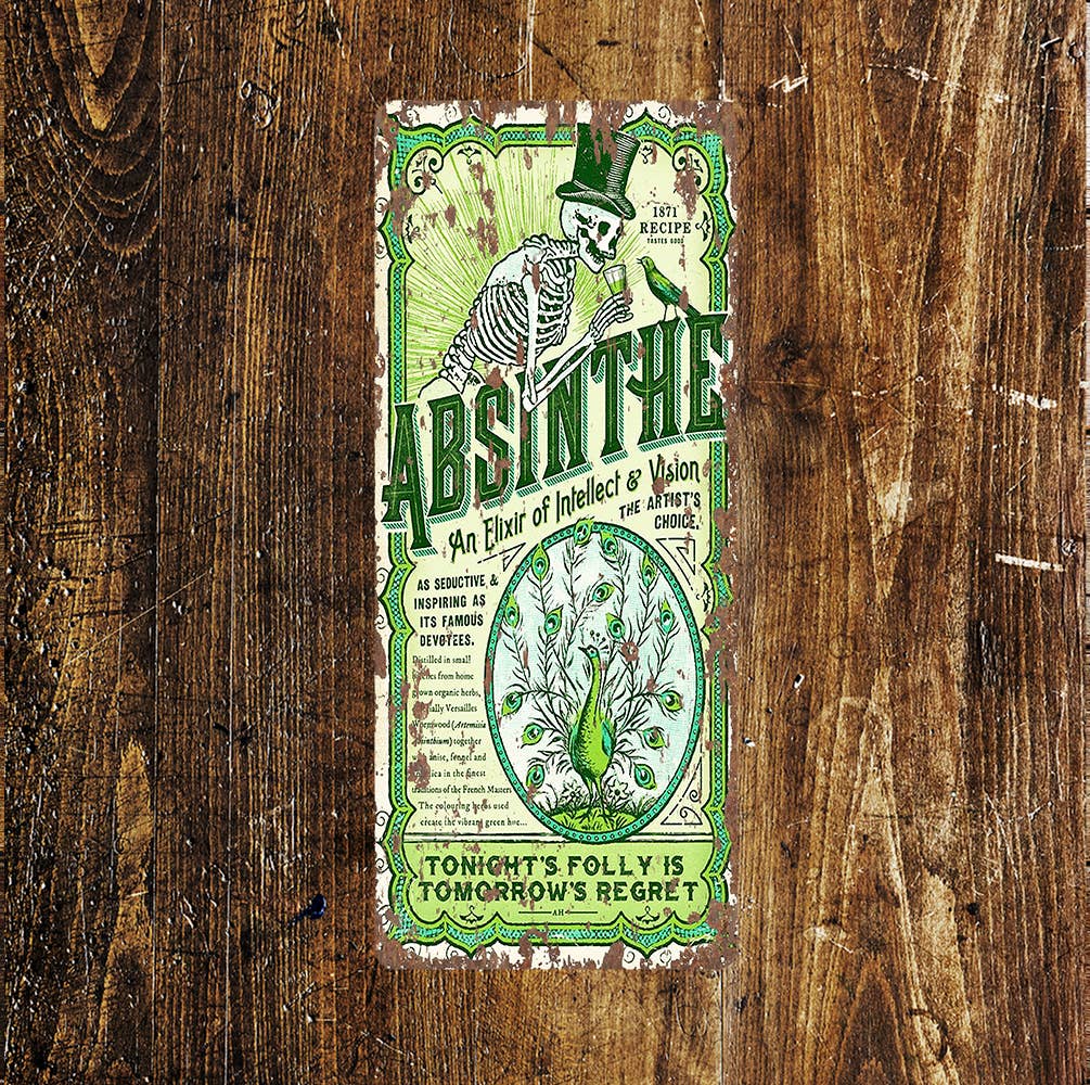 Absinthe Green Drink - | Metal Wall Sign