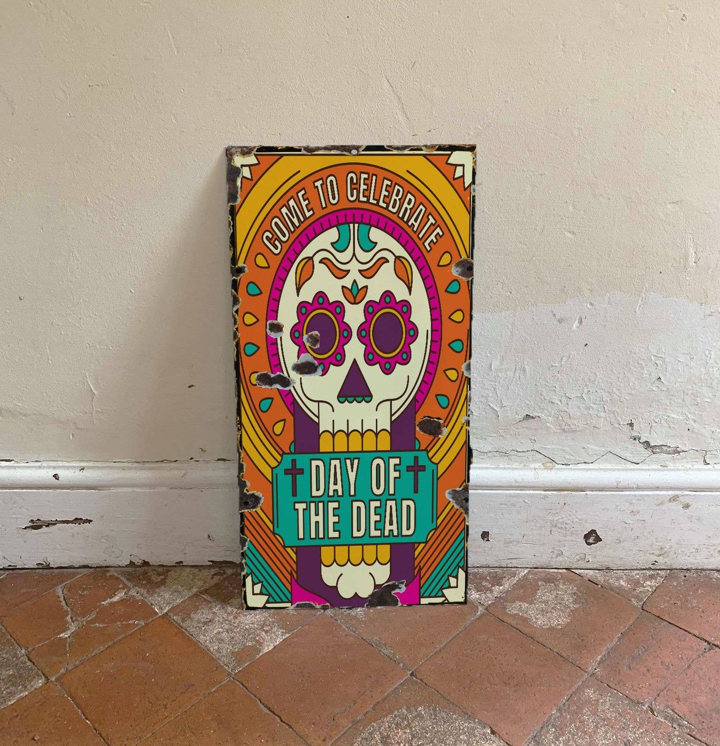 Day Of The Dead Skulls 6 - | Metal Wall Sign