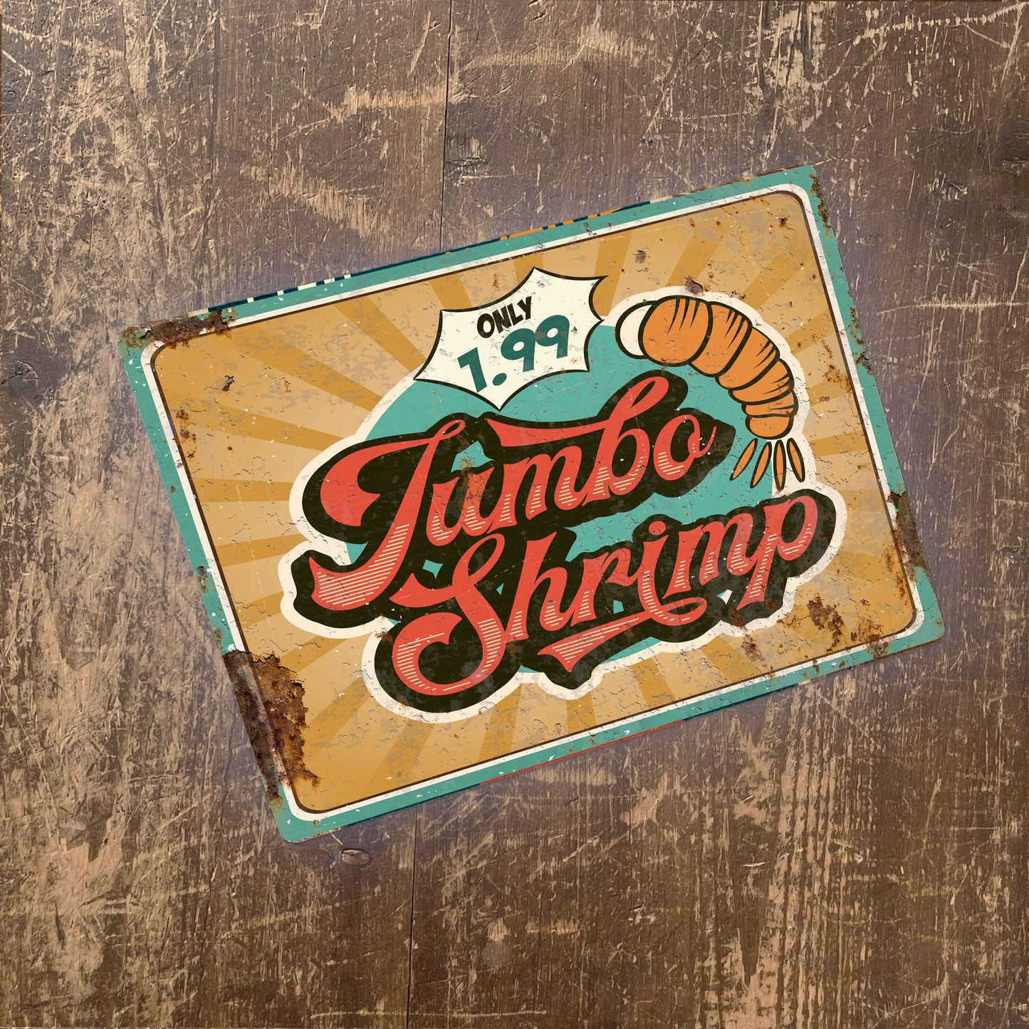 Jumbo Shrimp Retro | Metal Wall Sign Plaque