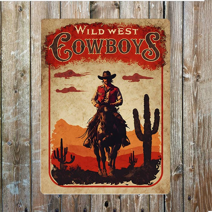 Wild West Cowboy Western | Metal Sign Plaque