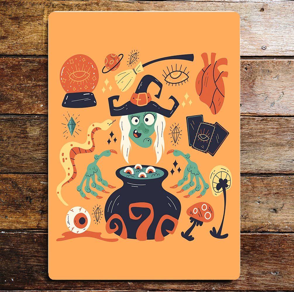 Witches Autumn Halloween Art | Metal Sign Plaque