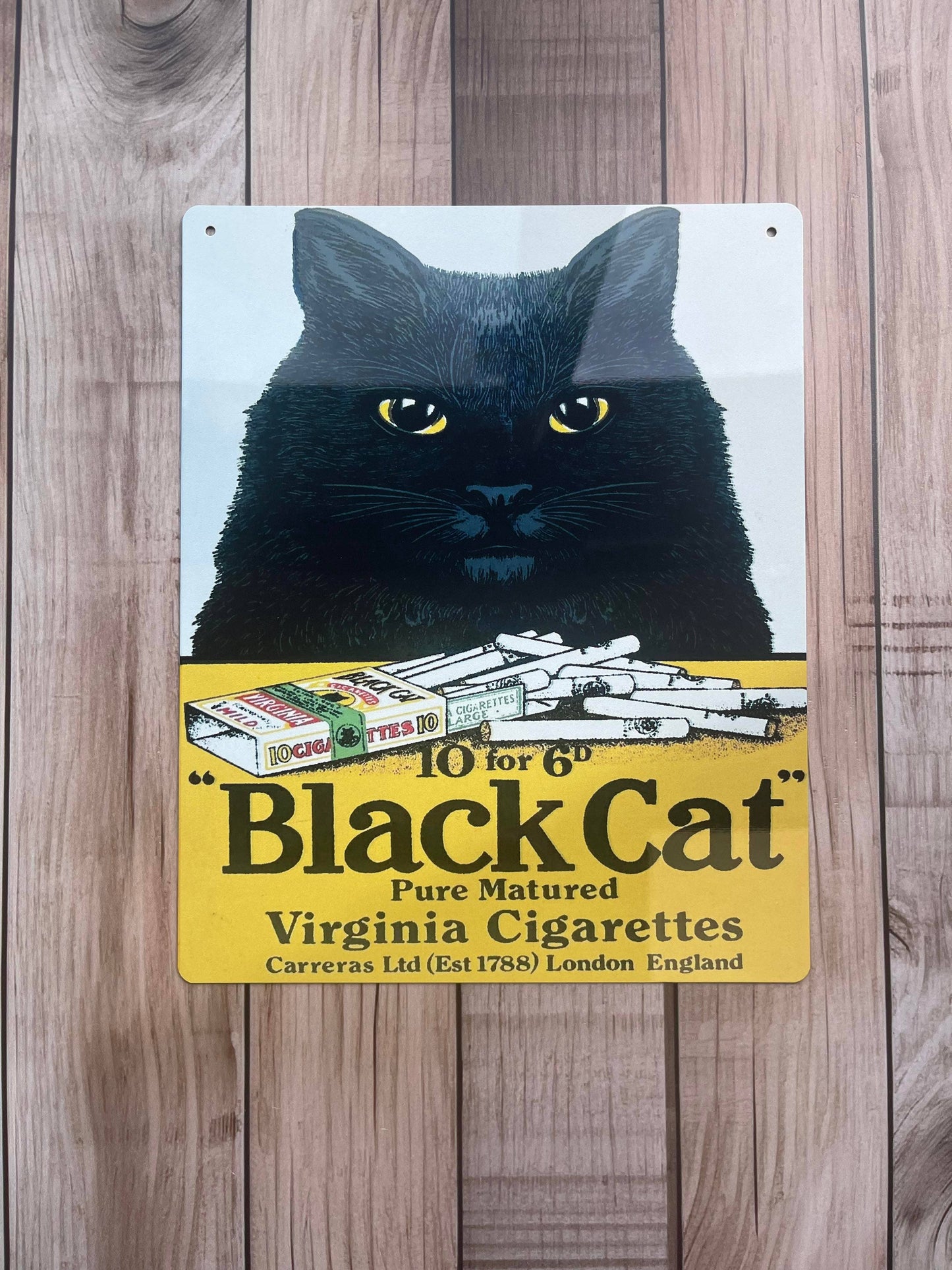 Black Cat | Metal Advertising Wall Sign