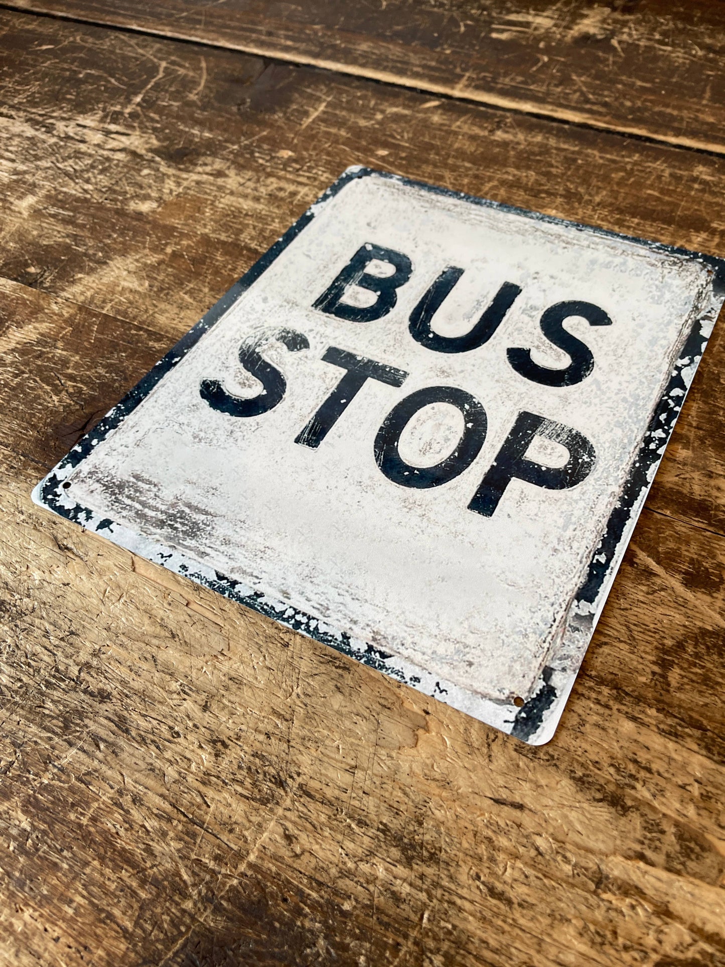 Vintage Bus Stop Style | Metal Travel Wall Sign
