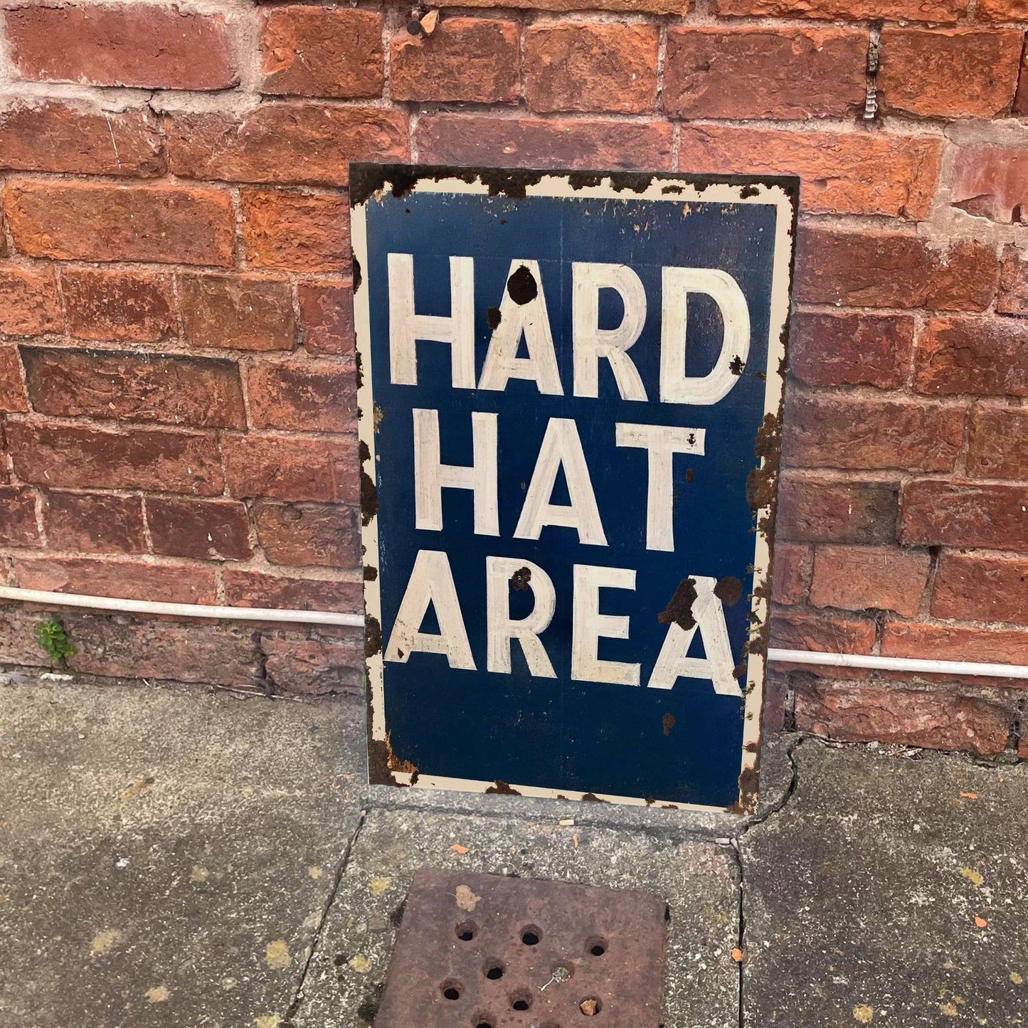 Hard Hat Area | Metal Advertising Wall Sign