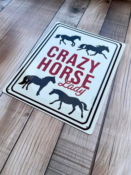 Crazy Horse Lady Western | Metal Sign Plaque