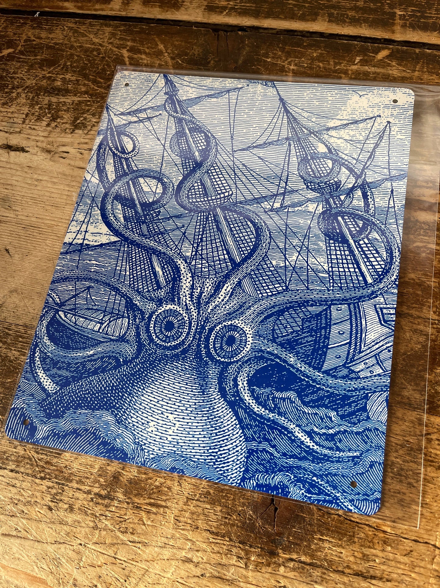 Blue Octopus | Metal Botanical Wall Sign