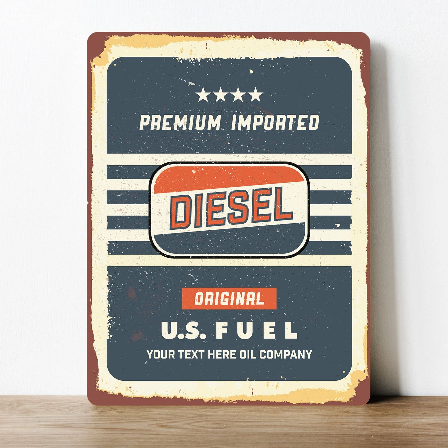 Premium Imported Diesel Us Fuel Metal Sign Plaque