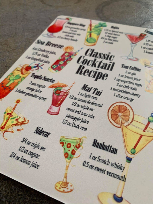 Classic Cocktail Recipe | Metal Humour Wall Sign