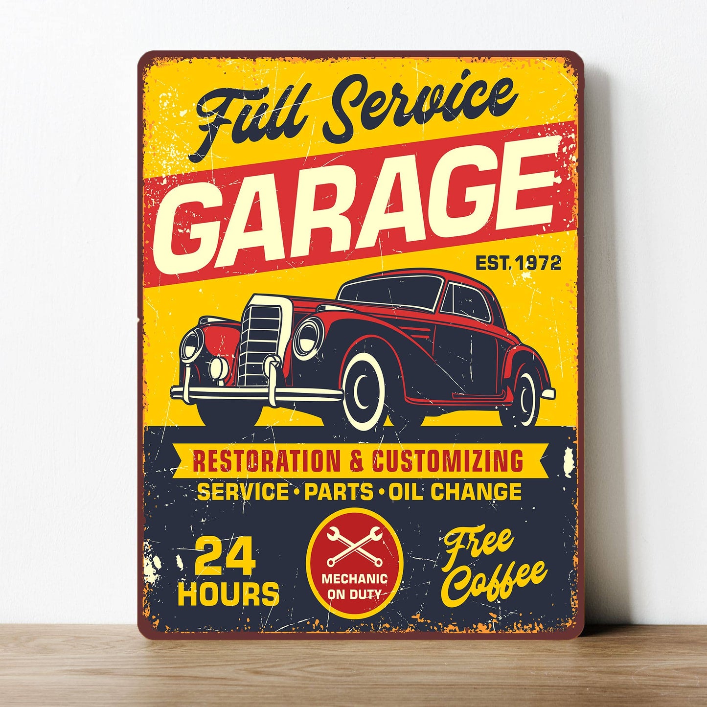 Full Service repair Garage Parts Car | Metal Sign Plaque