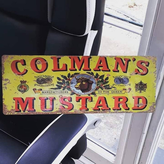 Colmans Mustard Bull Yellow - | Metal Art Wall Sign