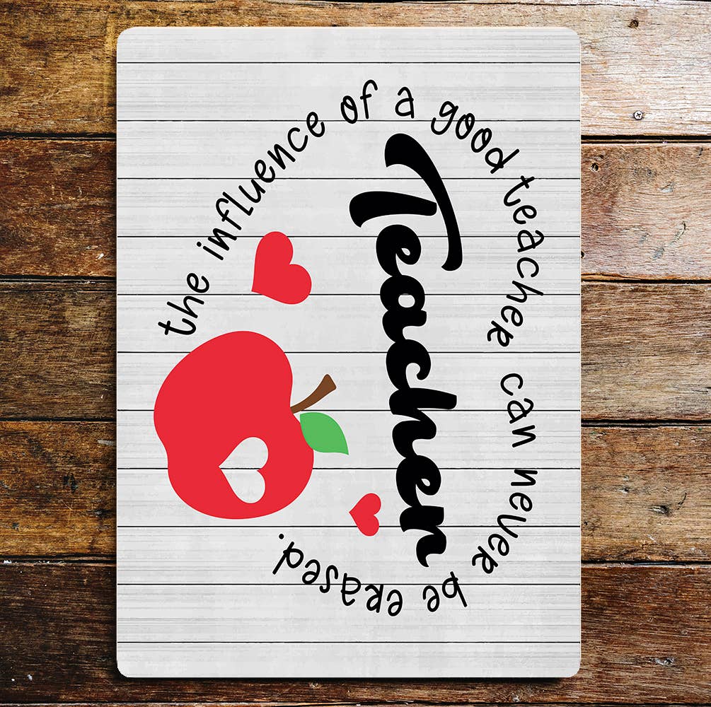 Influence Of A Good Teacher | Metal Wall Sign