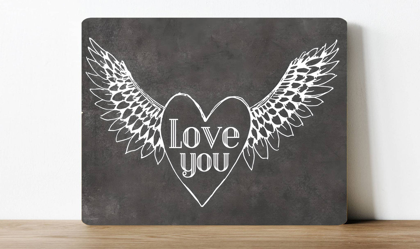 Love you Angel wings Valentine | Metal Sign Plaque