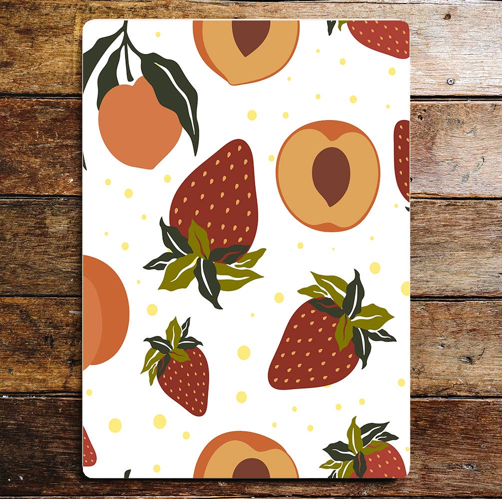 Strawberry peach pattern Kitchen Metal Sign Plaque