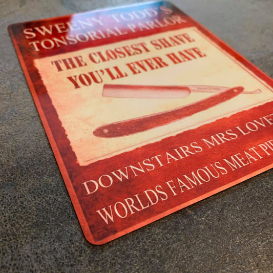 Sweeny Todds Tonsorial Parlor Metal Sign