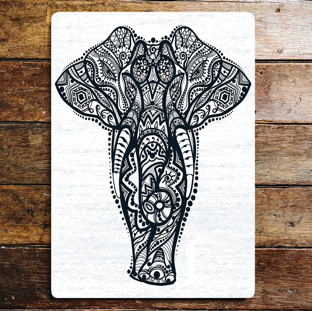 Elephant pattern wall art | Metal Sign Plaque