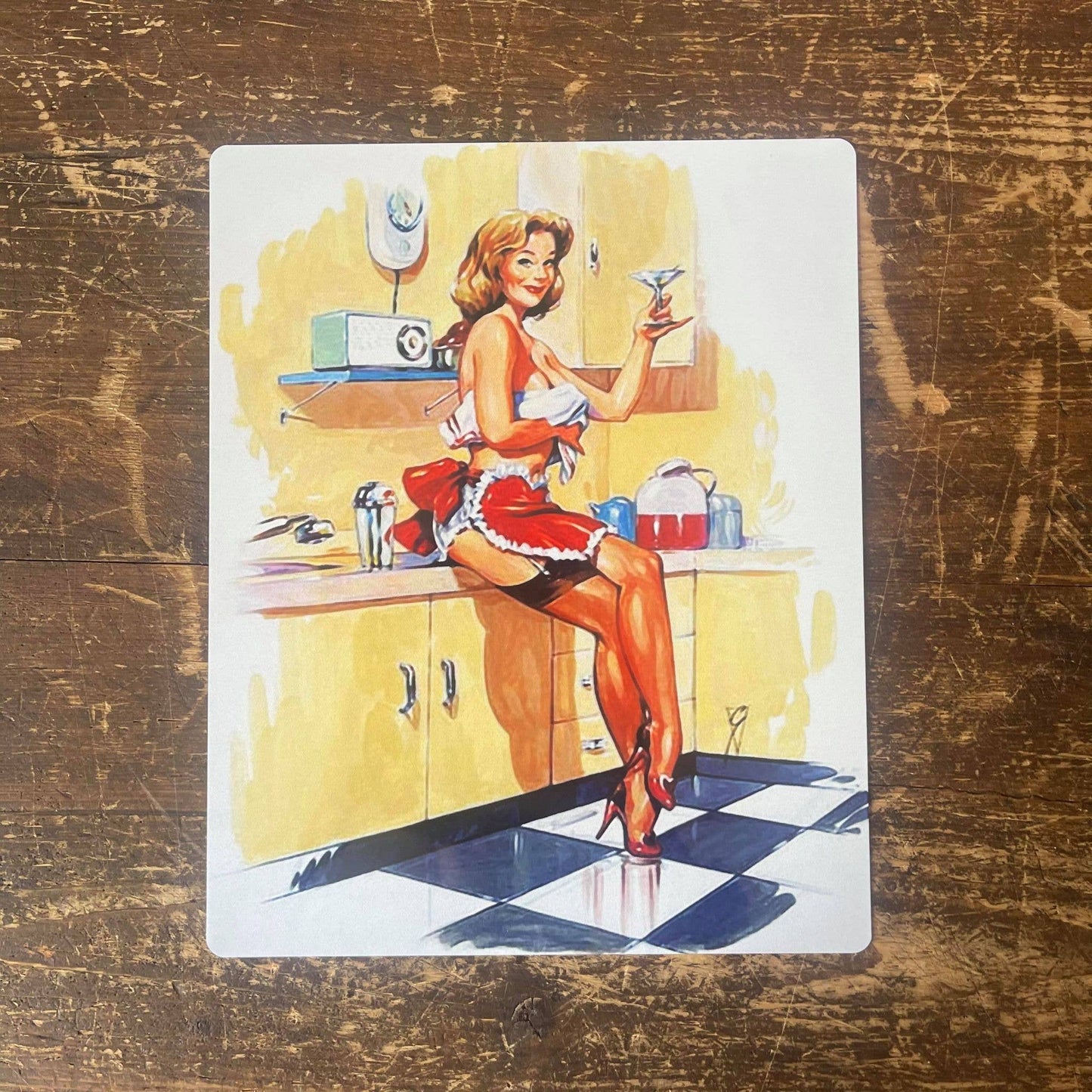 Pinup Girl Kitchen Cocktail Metal Pin Up Girl Wall Sign