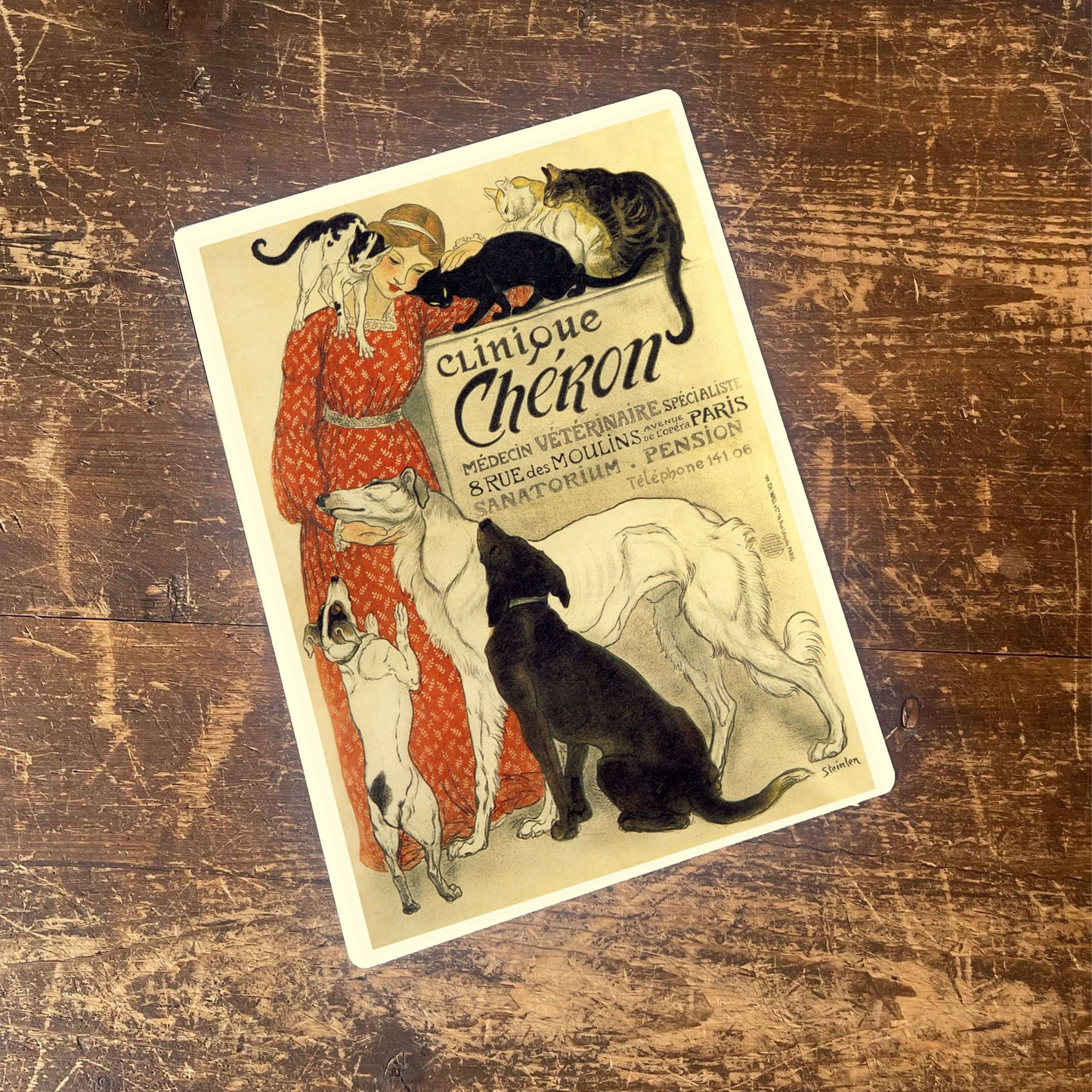 Clinique cheron French Poster | Metal Animal Wall Sign