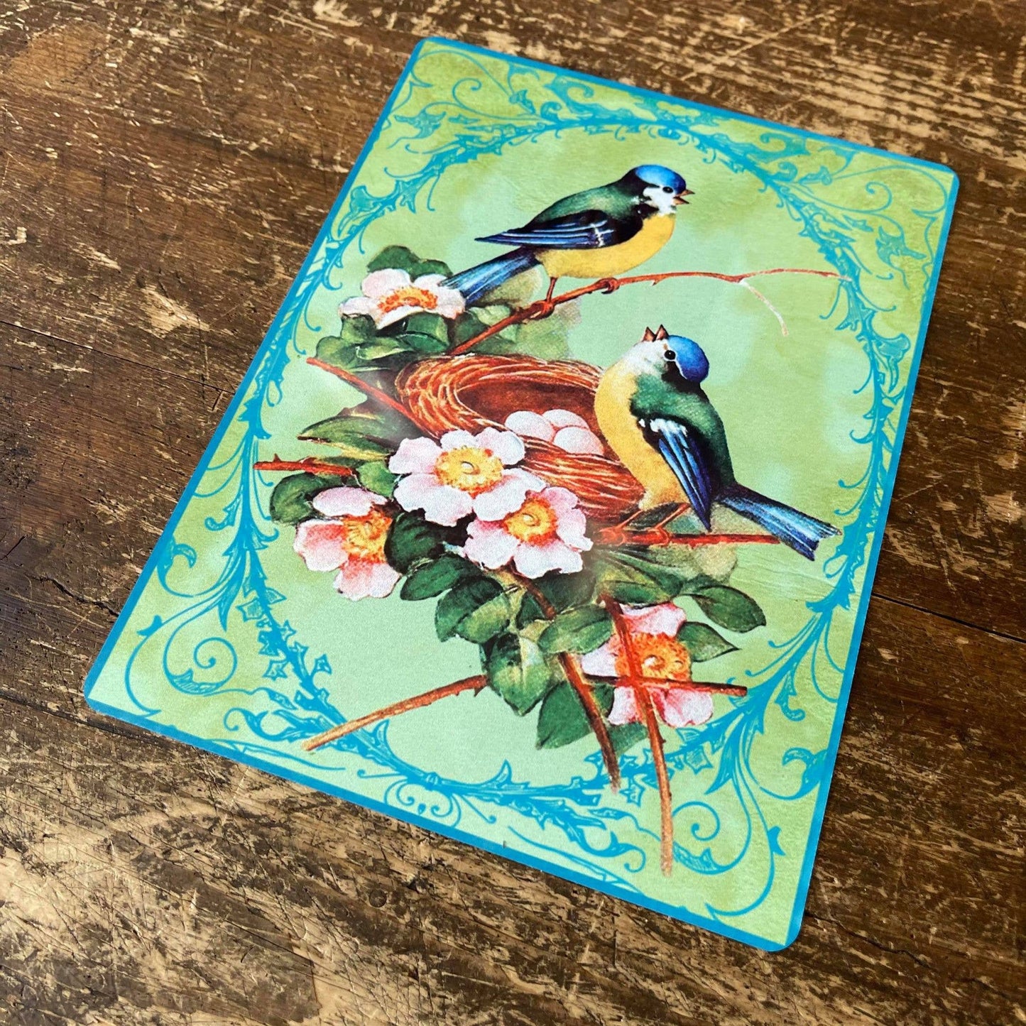 Blue Birds And Nest Collage | Metal Humour Wall Sign