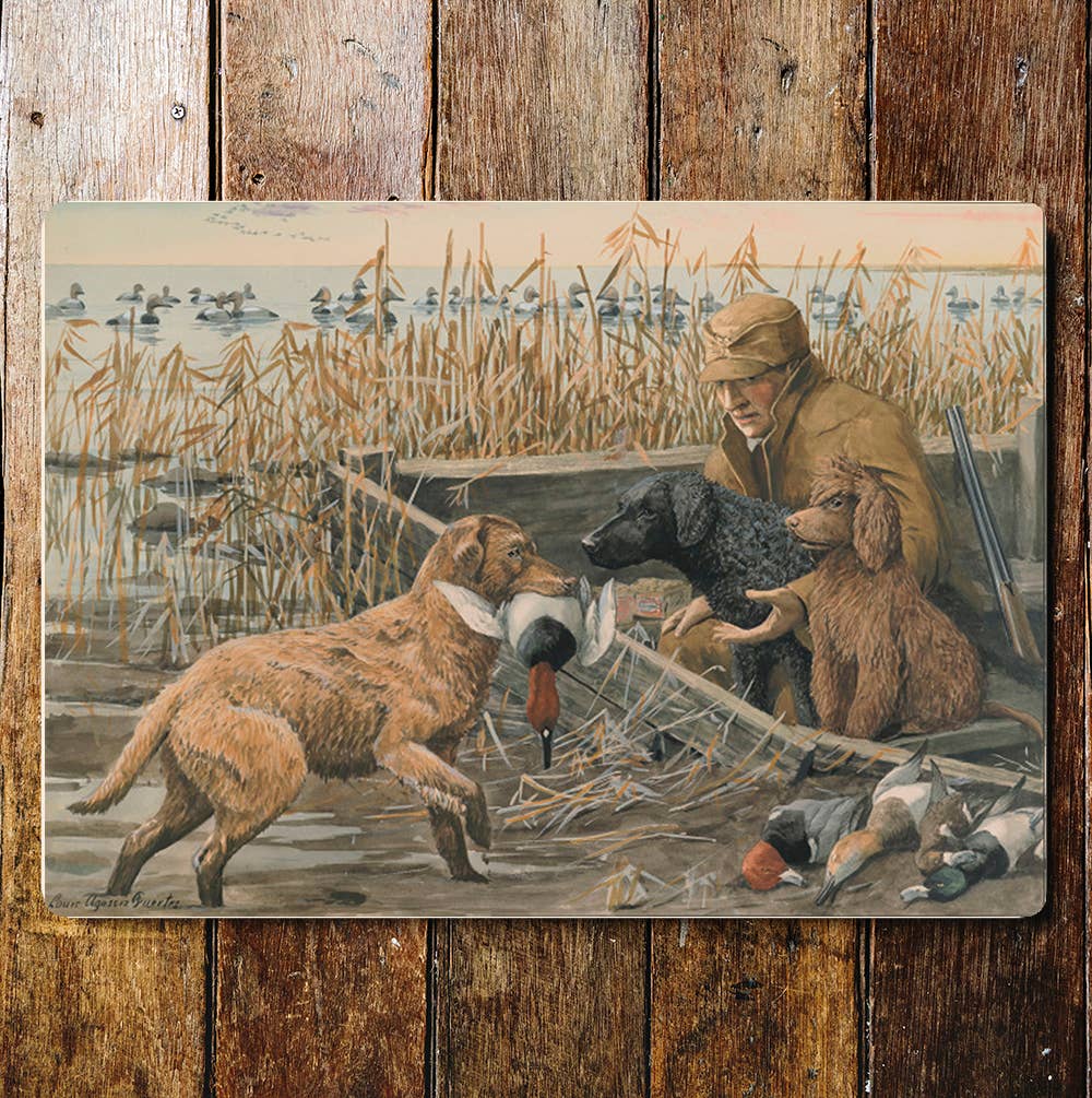 The Shoot Dogs Ducks On The Lake Metal Sign Plaque