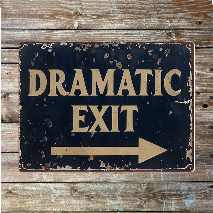 Vintage Style Dramatic Exit Arrow Rust | Metal Sign Plaque