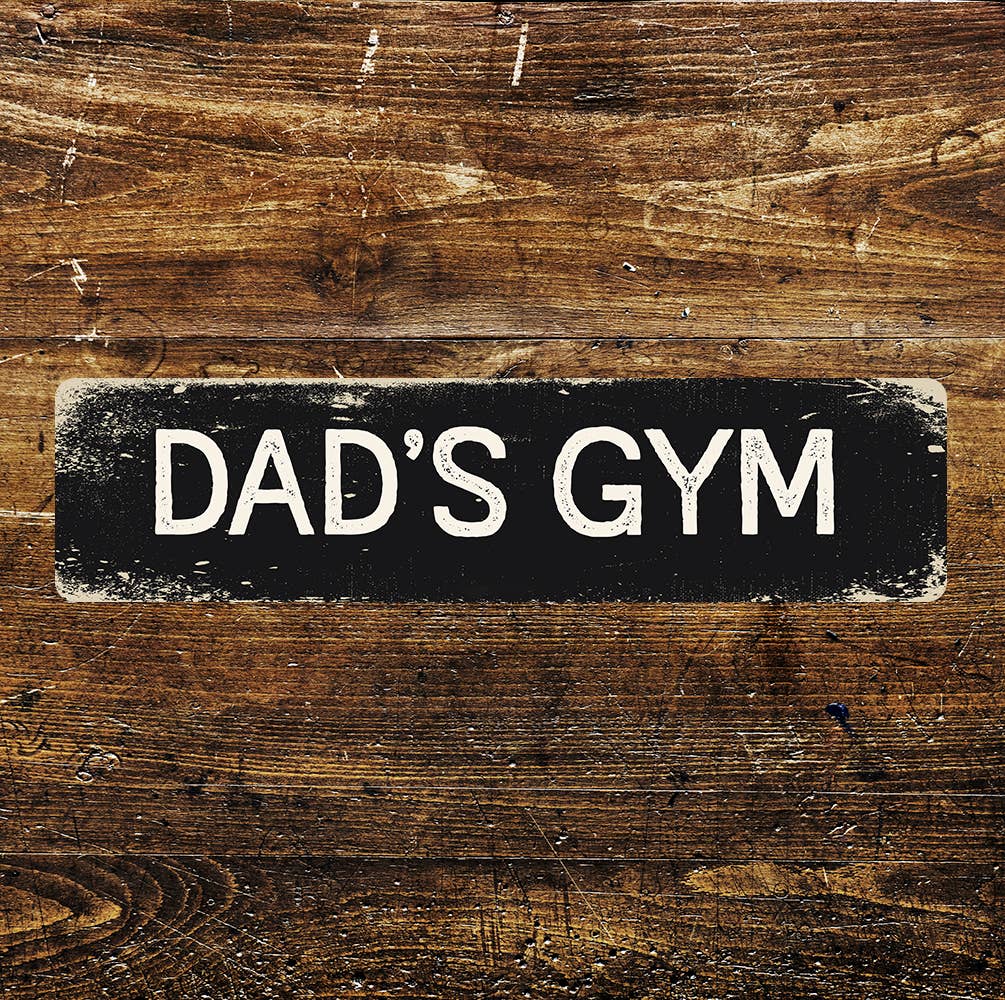 Dad's Gym Metal Long Sign Plaque