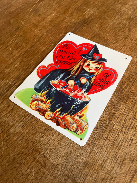 Witch Love Valentines | Metal Wall Sign