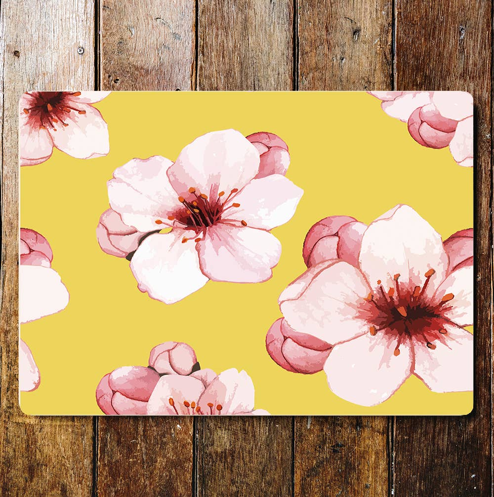 Flower yellow pink art | Metal Wall Sign
