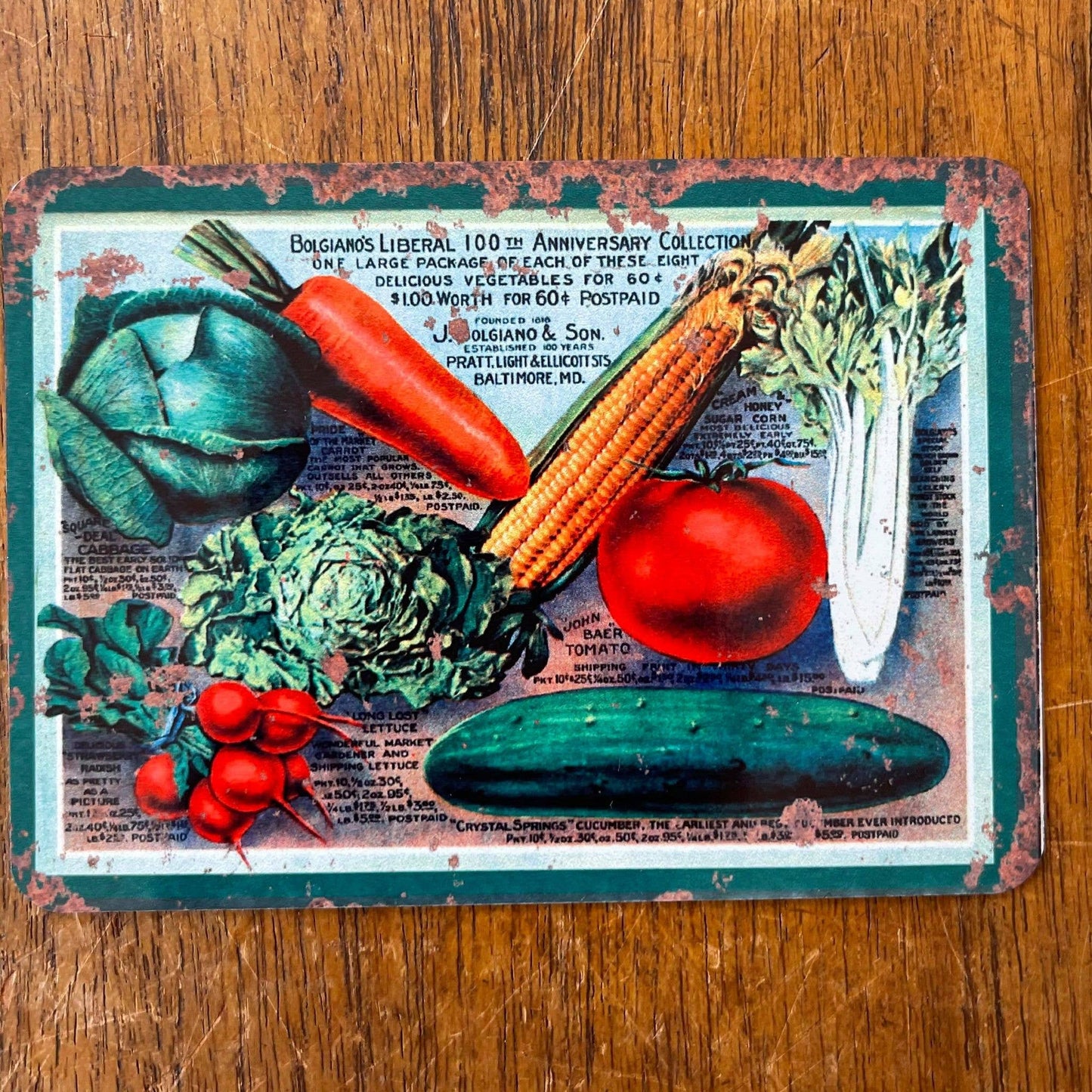 Vintage Veg Vegetable | Metal Sign Plaque