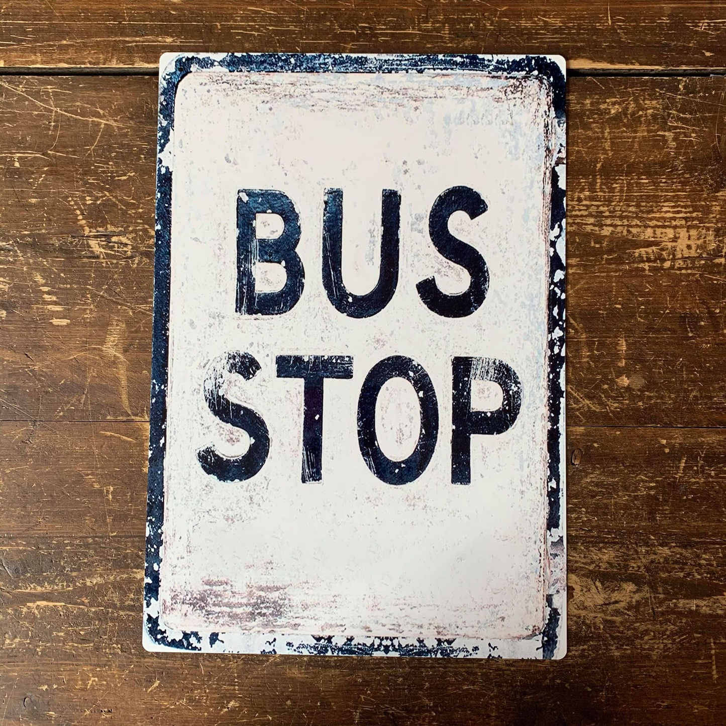 Vintage Bus Stop Style | Metal Travel Wall Sign
