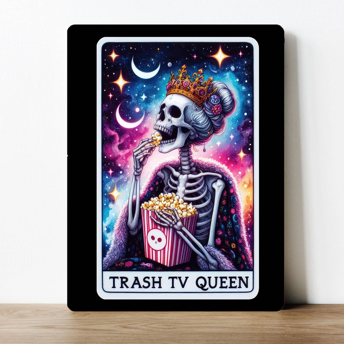 Tarot Card Skeleton Trash TV Queen Metal Sign Plaque
