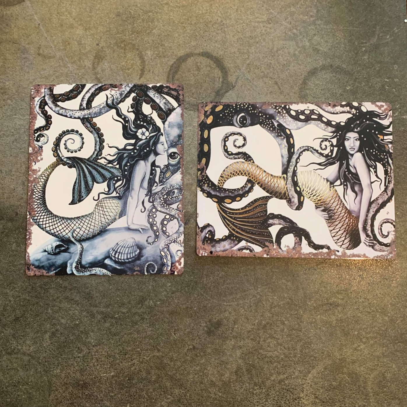 Mermaid Octopus | Metal Sign Plaque Sea Bathroom