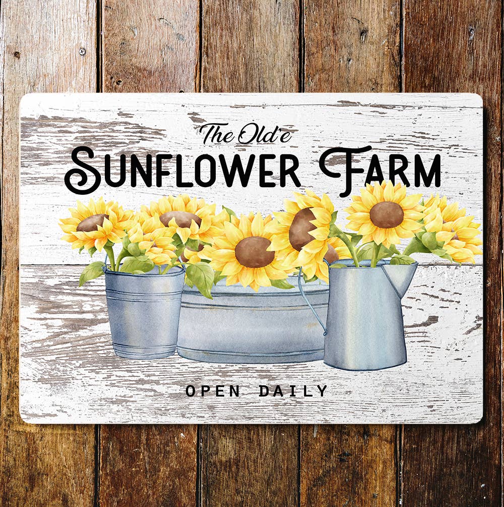 The Sunflowers Farm Market Wall Metal Sign Plaque