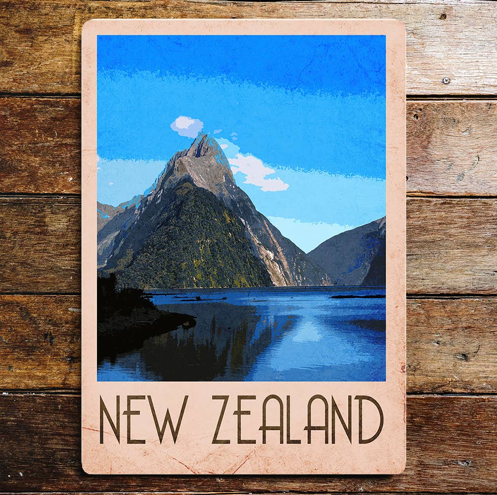 New Zealand Mountains | Metal Wall Sign Plaque