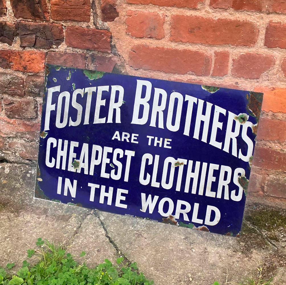 Foster Brothers, The Cheapest Clothiers | Metal Sign Plaque