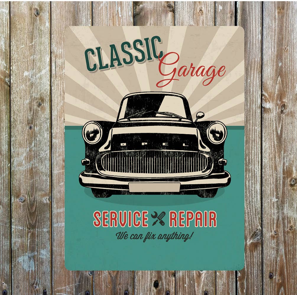 Classic Garage Service And Repairs | Metal Sign Plaque