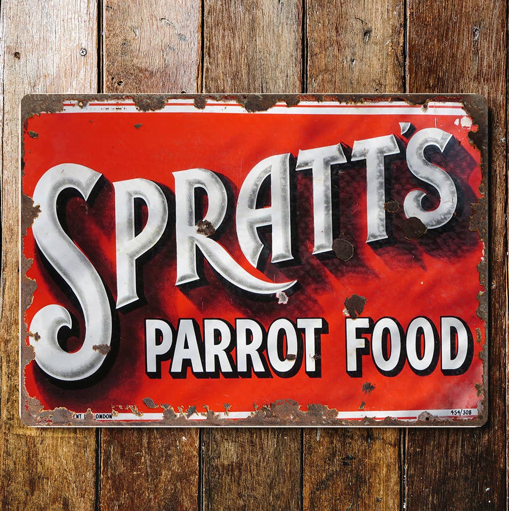 spratts parrot food Metal Wall Sign Plaque