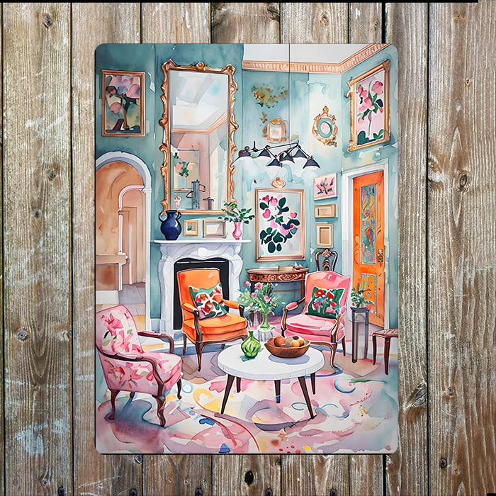 Interior Decor | Vibrant Watercolour | Metal Sign Plaque