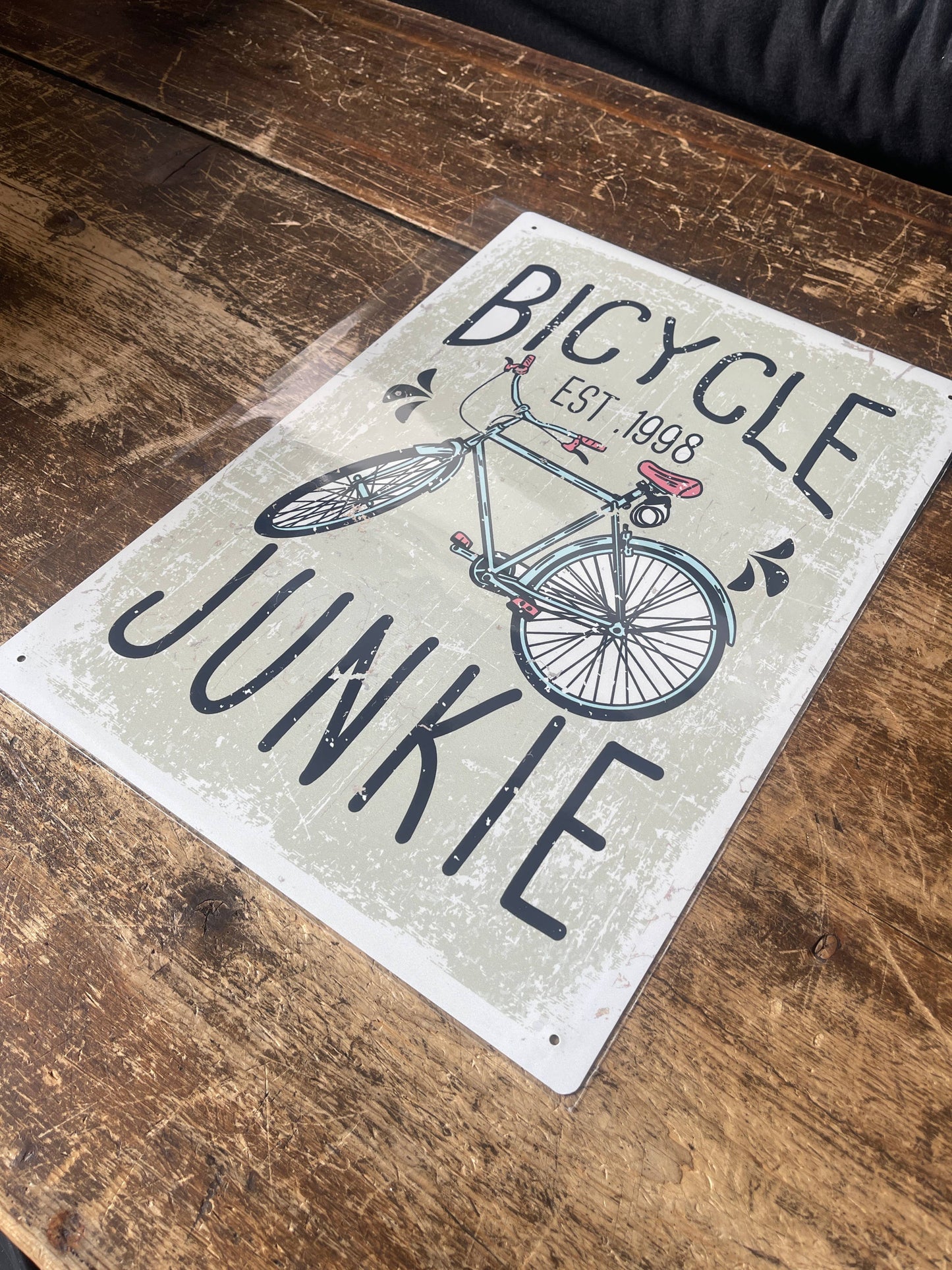 Bicycle Junkie Bike Tin Sign | Metal Sign Plaque