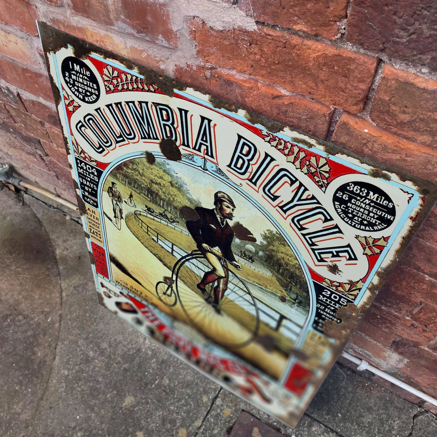 Columbia Bicycle Bike | Metal Advertising Wall Sign