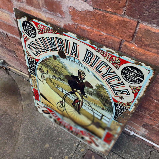 Columbia Bicycle Bike | Metal Advertising Wall Sign