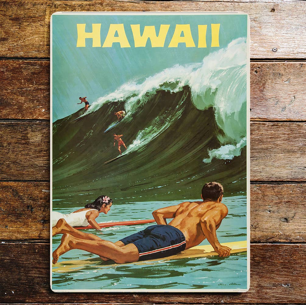Hawaii Beach Life Surfing | Metal Sign Plaque