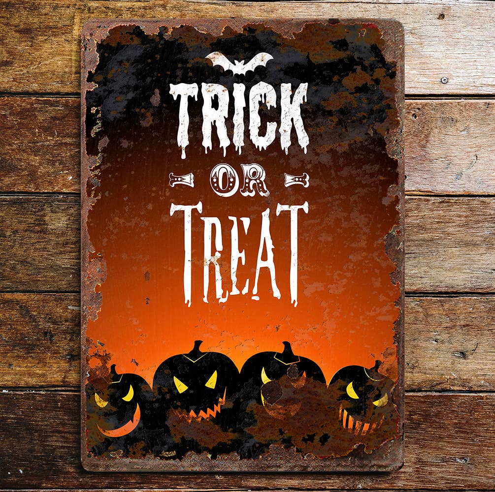 Halloween Trick Or Treat | Metal Wall Sign Plaque