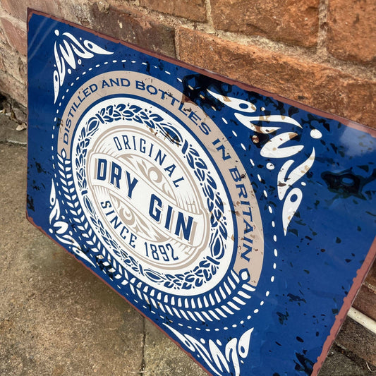 Dry Gin Bar Tin Sign | Metal Sign Plaque