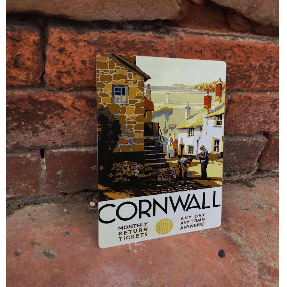 Cornwall travel railway | Metal Travel Wall Sign