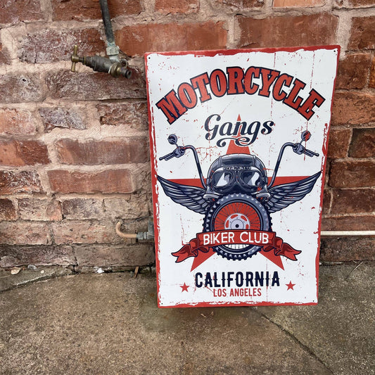 Motorcycle gangs Motorbike garage | Metal Retro Wall Sign